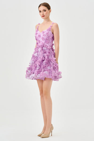 Lindsey 3D Floral Mini - Purple Ombre