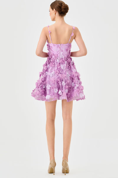 Lindsey 3D Floral Mini - Purple Ombre