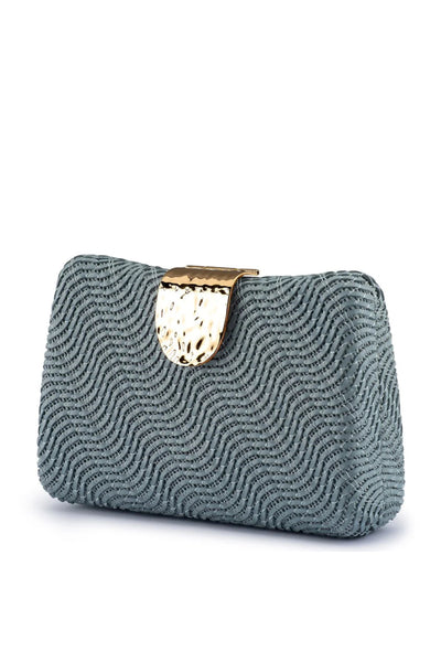 Lindy Woven Clutch - Blue