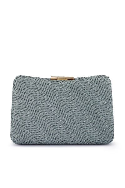 Lindy Woven Clutch - Blue