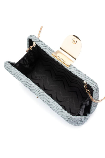 Lindy Woven Clutch - Blue
