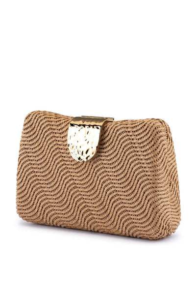 Lindy Woven Clutch - Natural