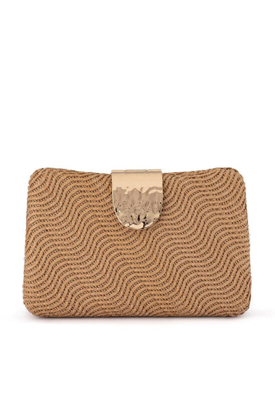 Lindy Woven Clutch - Natural