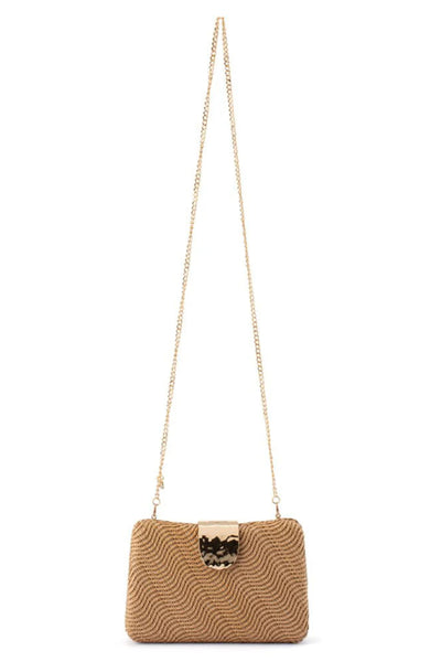 Lindy Woven Clutch - Natural