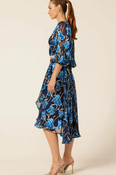 Linnee Wrap Midi Dress - Blue Iris