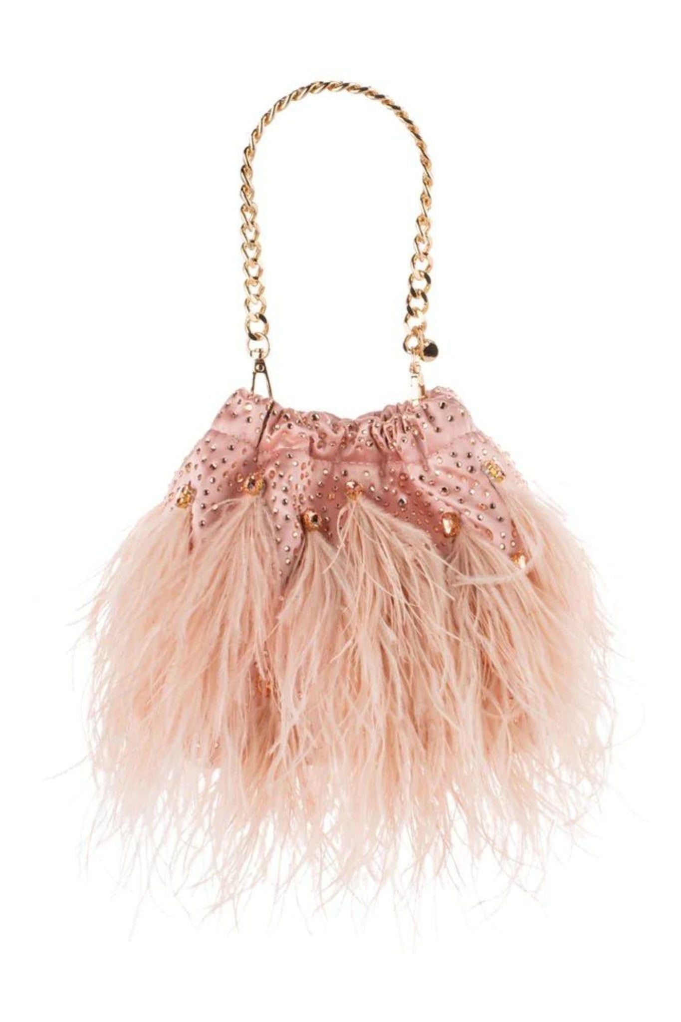 Livvy Feather Pouch - Blush