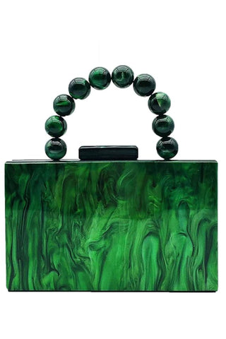 Lolita Acrylic Top Handle Bag - Emerald