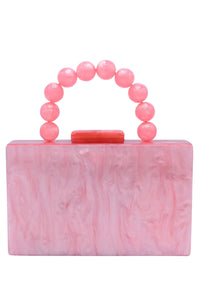 Lolita Acrylic Top Handle Bag - Pink