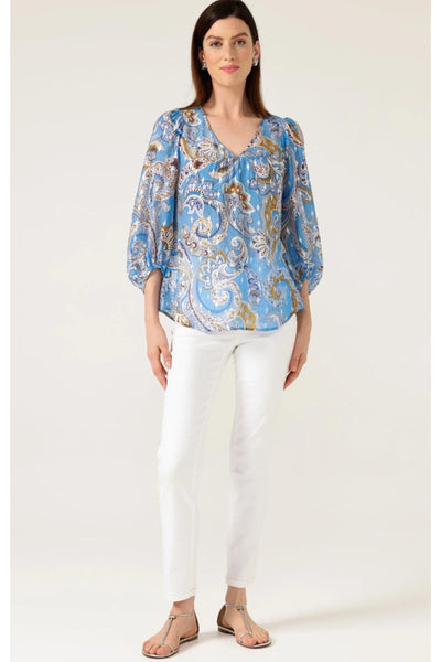 Los Padres Top - Sky Blue Paisley