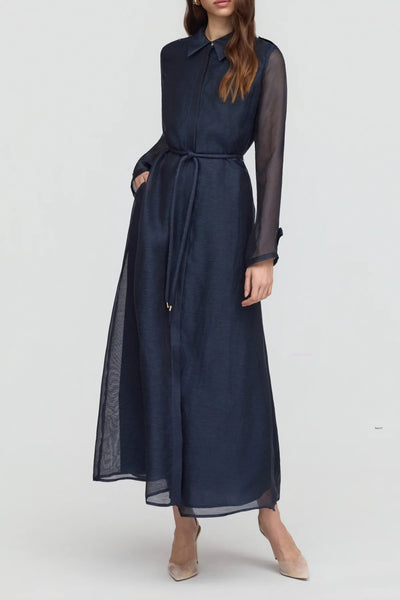 Louna Maxi Shirt Dress - Midnight Sky
