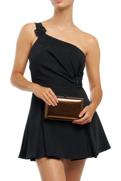 Lucy Metallic Clutch - Bronze