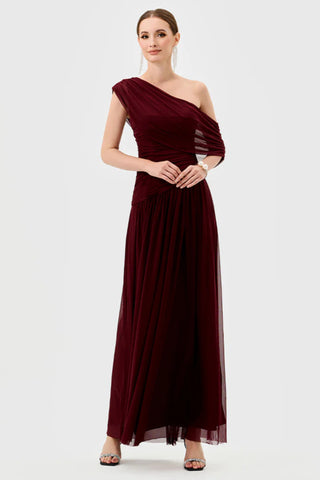 Macie Draped Maxi - Mahogany