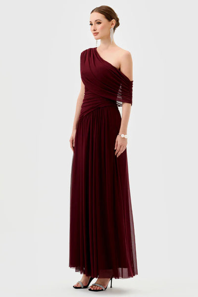 Macie Draped Maxi - Mahogany