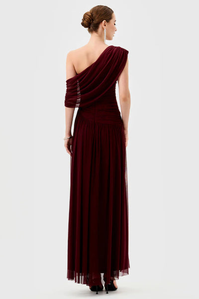 Macie Draped Maxi - Mahogany