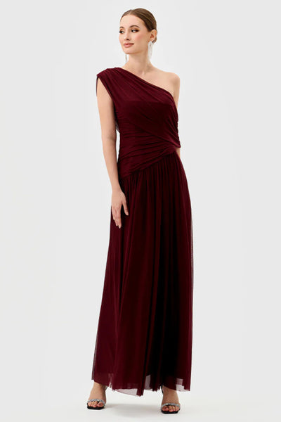 Macie Draped Maxi - Mahogany