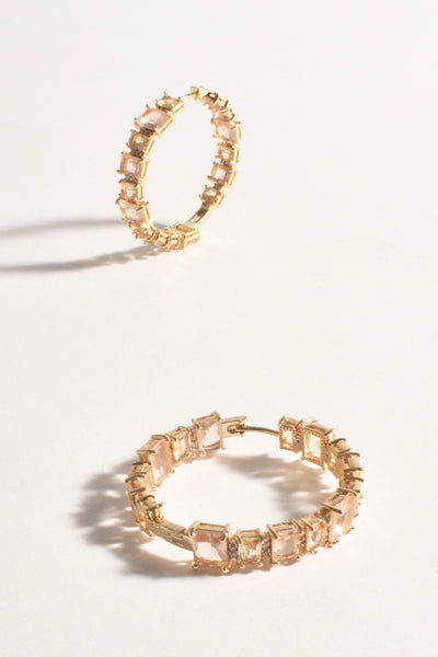 Maddox Jewelled Cocktail Hoops - Champagne Gold