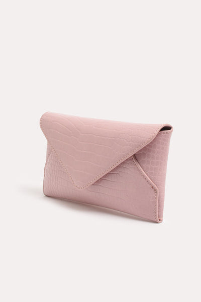 Madeleine Croc Envelope Cross Body Bag - Pink