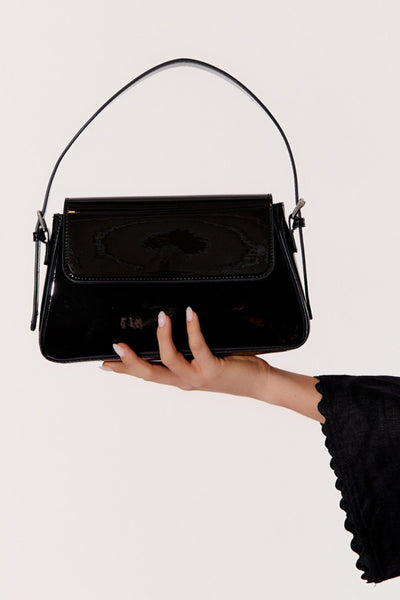 Maisie High Shine Handbag - Black