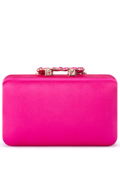 Margalit Crystal Lock Clutch - Fuchsia