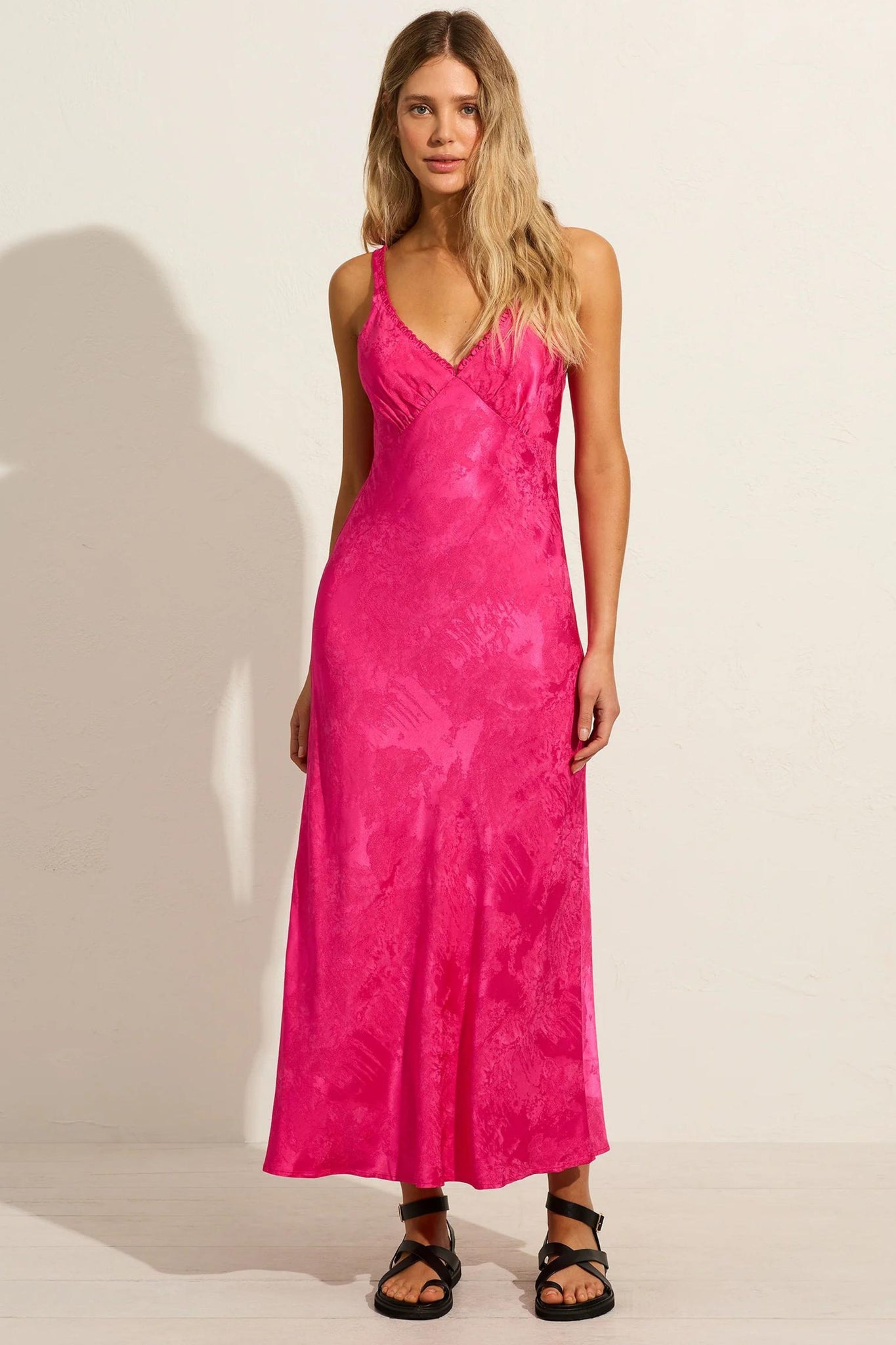 Margarita Midi Dress - Fuchsia Pink