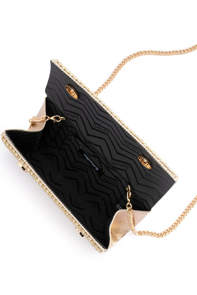 Mariana Crystal Envelope Clutch - Champagne Gold