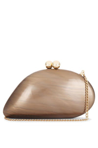 Marienne Acrylic Resin Clutch - Coffee Gold