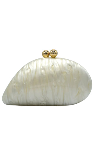 Marienne Acrylic Resin Clutch - Pearl Cream