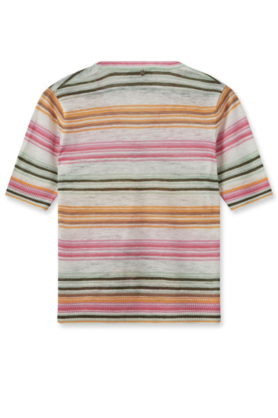 Marin SS Stripe Linen Knit - Begonia Pink