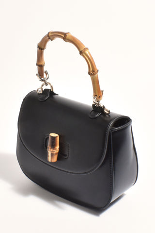 Marissa Bamboo Curved Mini Bag - Black