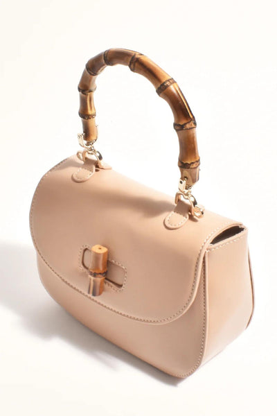 Marissa Bamboo Curved Mini Bag - Camel