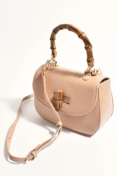 Marissa Bamboo Curved Mini Bag - Camel