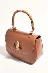 Marissa Bamboo Curved Mini Bag - Tan