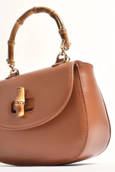 Marissa Bamboo Curved Mini Bag - Tan