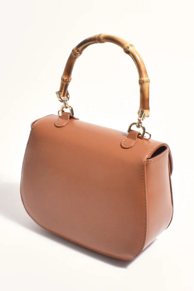 Marissa Bamboo Curved Mini Bag - Tan