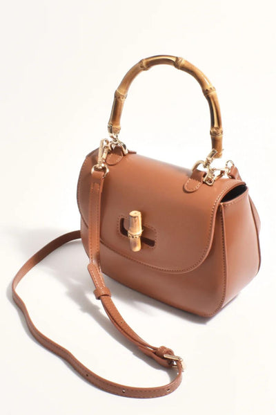 Marissa Bamboo Curved Mini Bag - Tan