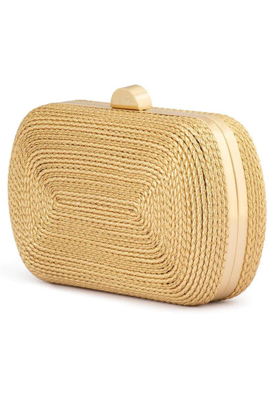 Martina Coiled Rope Clutch - Gold