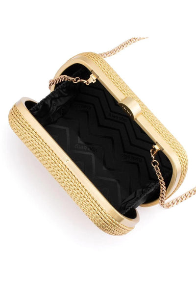 Martina Coiled Rope Clutch - Gold