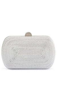 Martina Coiled Rope Clutch - Silver