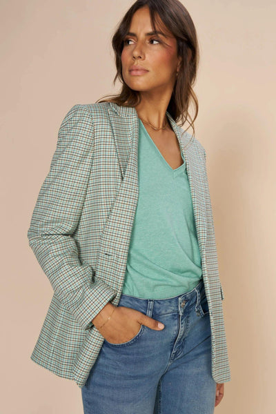 Mary Cami Check Blazer - Wasabi