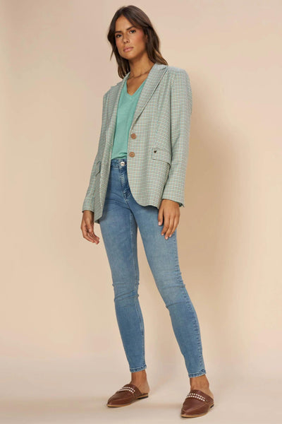 Mary Cami Check Blazer - Wasabi