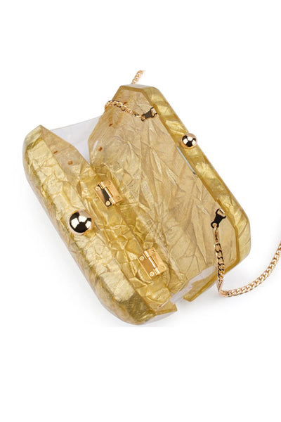 Mateo Metallic Clutch - Gold