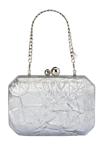 Mateo Metallic Clutch - Silver