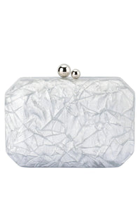 Mateo Metallic Clutch - Silver