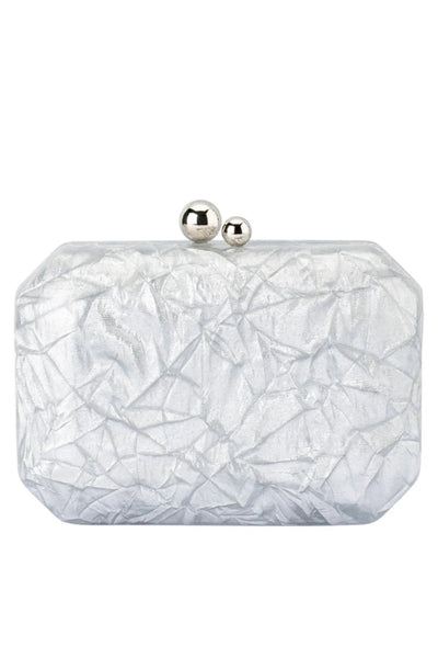 Mateo Metallic Clutch - Silver