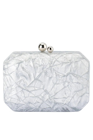 Mateo Metallic Clutch - Silver
