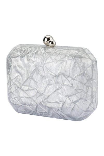 Mateo Metallic Clutch - Silver