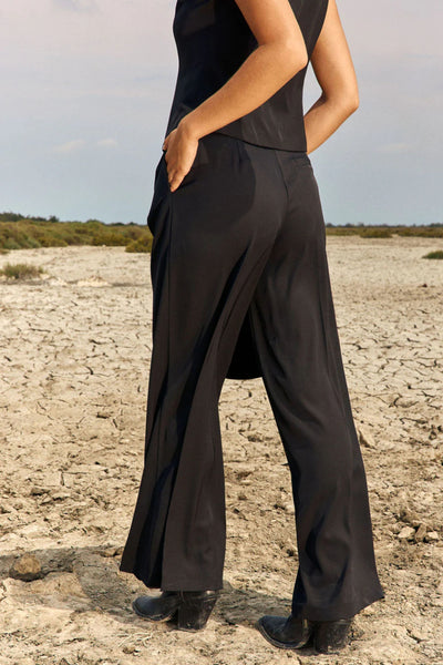 Matteo Wide Leg Pant - Black