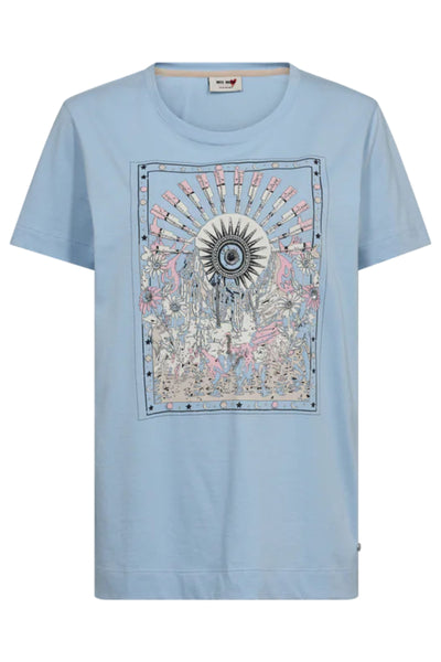 Melika Sequin O-SS Tee - Cashmere Blue