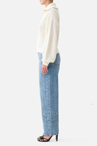 Fly Collar Knit Bomber - Midsummer Masterpiece