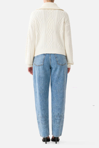 Fly Collar Knit Bomber - Midsummer Masterpiece